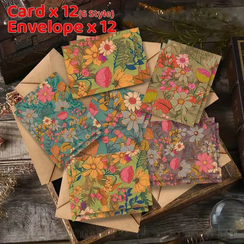 Floral Greeting Card & Envelope Set