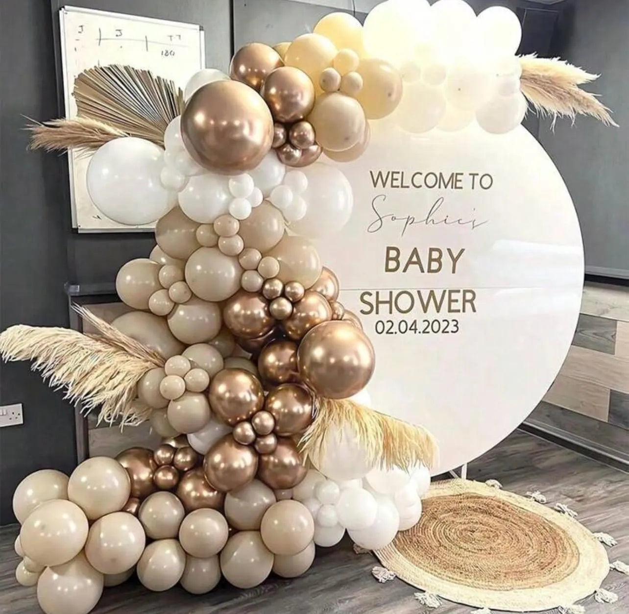 Champagne Gold Balloon Arch Kit | 147pc White Nude Sand Garland - Alligator Rose Co
