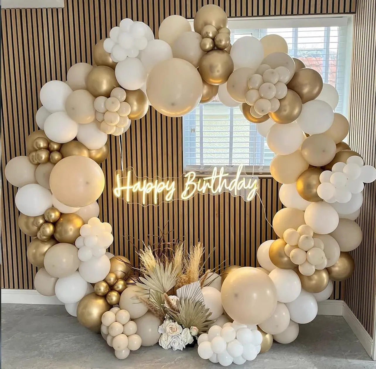 Champagne Gold Balloon Arch Kit | 147pc White Nude Sand Garland - Alligator Rose Co