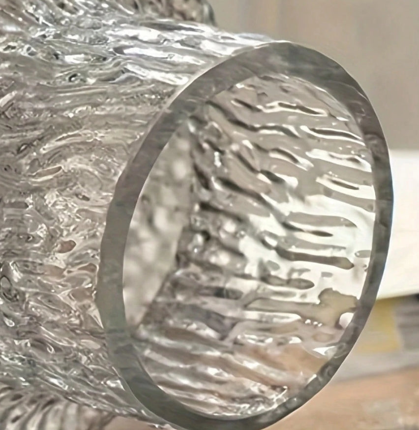Hammered Glass Vase – Minimalist Farmhouse Style