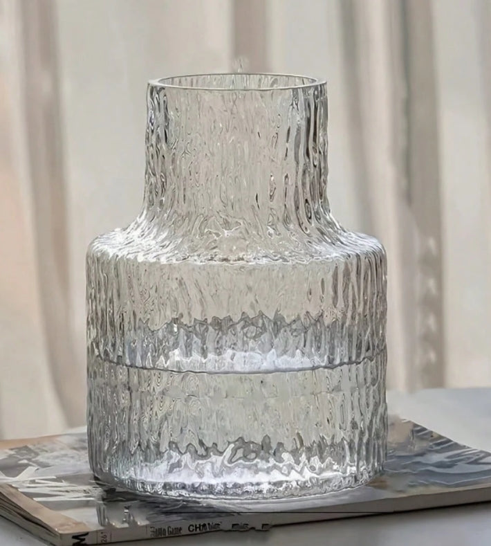 Hammered Glass Vase – Minimalist Farmhouse Style