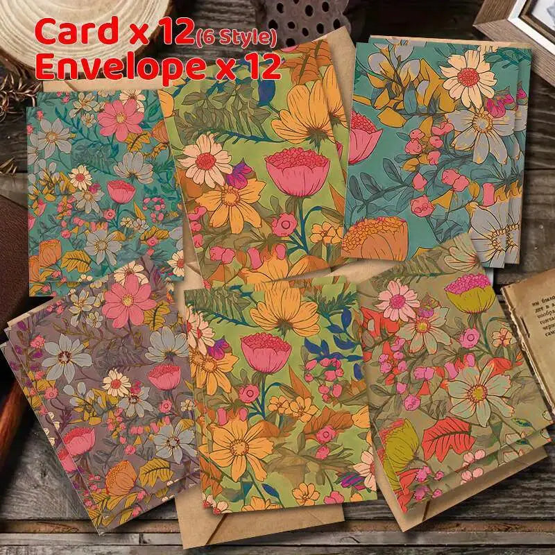 Floral Greeting Card & Envelope Set