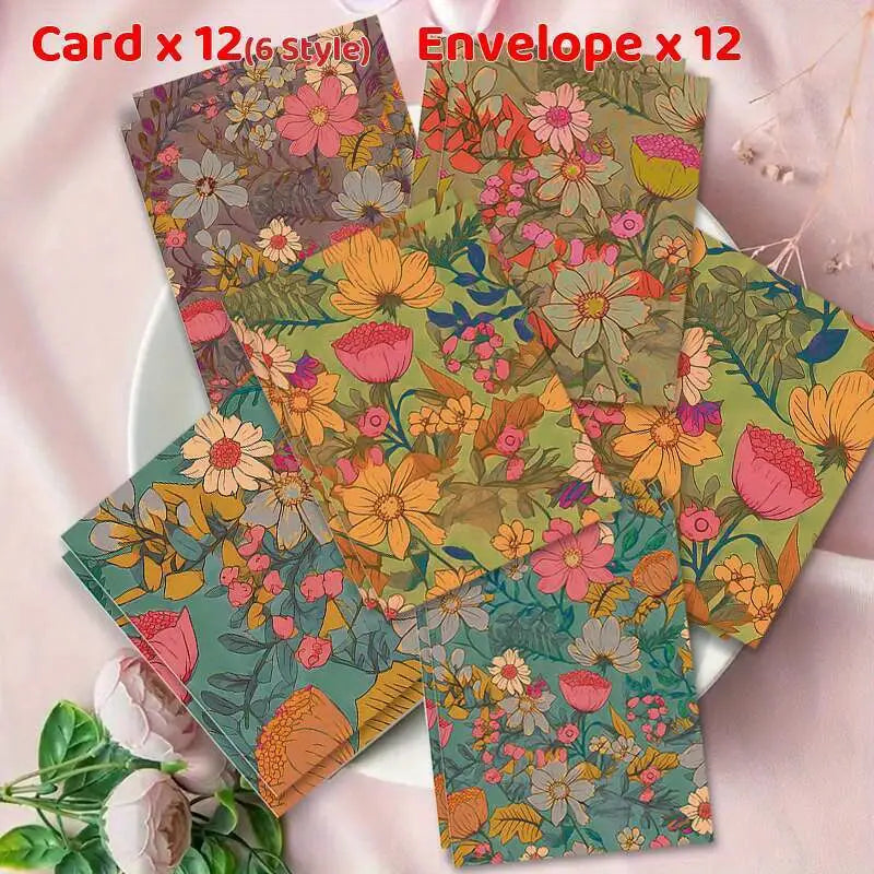 Floral Greeting Card & Envelope Set