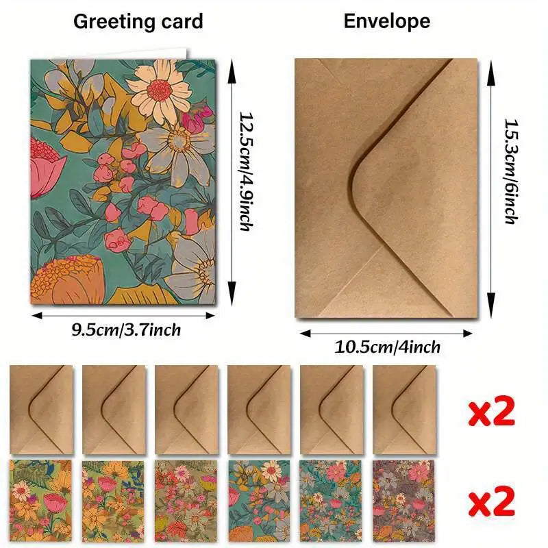 Floral Greeting Card & Envelope Set