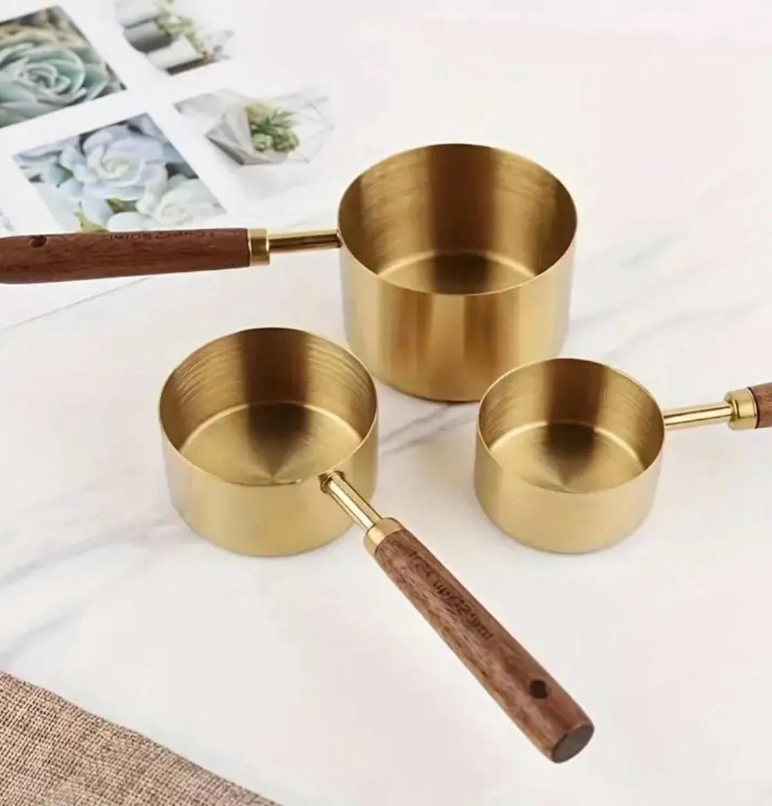 8 Piece Luxury Measuring Cups & Spoons Set – Gold Stainless Steel - Alligator Rose Co
