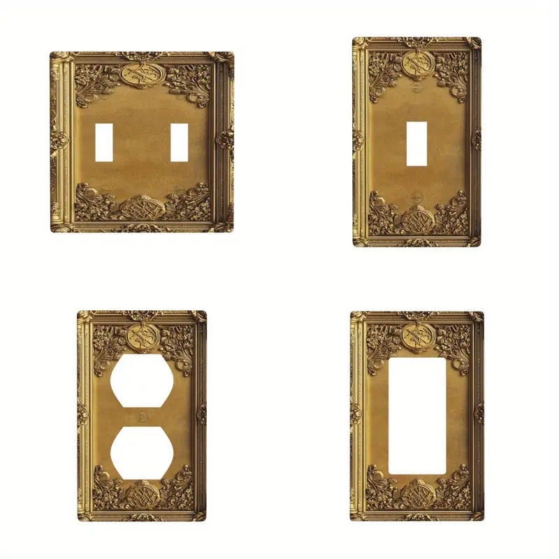 Gold Ornate Light Switch Cover Plate – Vintage Baroque Style Outlet & Toggle Covers