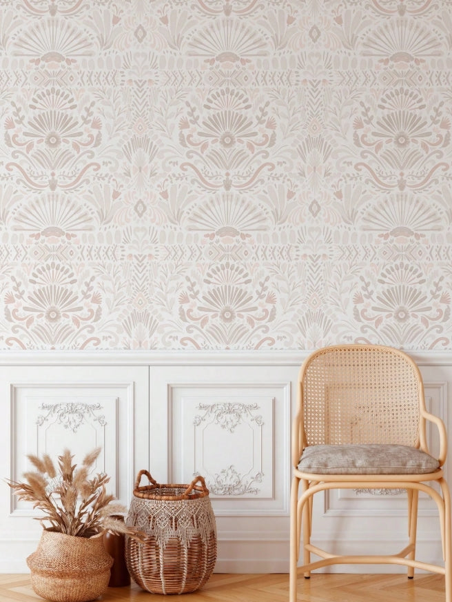 Boho Farmhouse Peel-and-Stick Wallpaper – Modern Minimalist Wall Decor