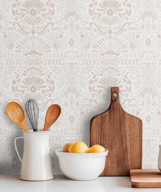 Boho Farmhouse Peel-and-Stick Wallpaper – Modern Minimalist Wall Decor