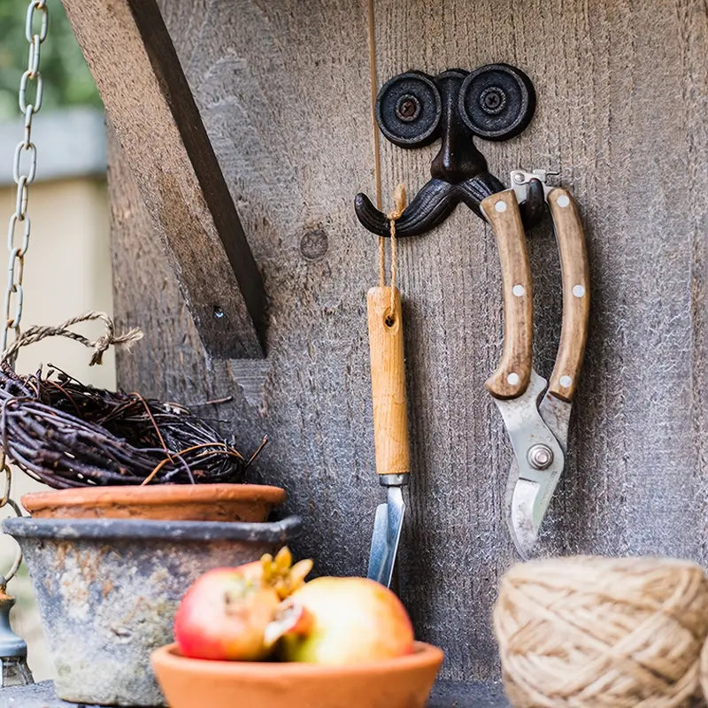 Rustic Cast Iron Mustache Wall Hook – Vintage Farmhouse Decorative Hanger