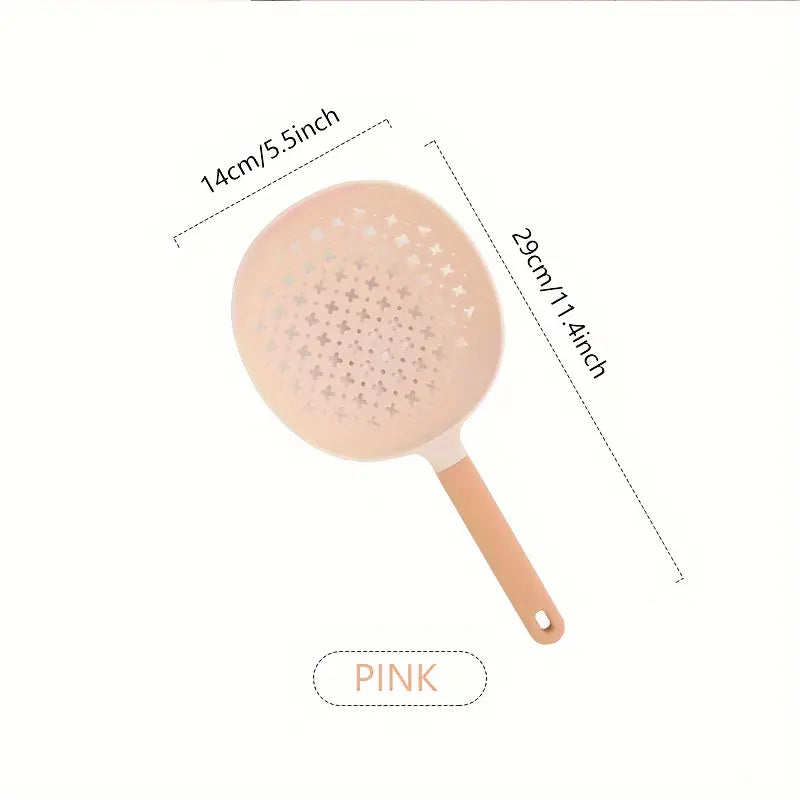Colorful Handheld Kitchen Colander – Retro-Inspired Strainer with Handle