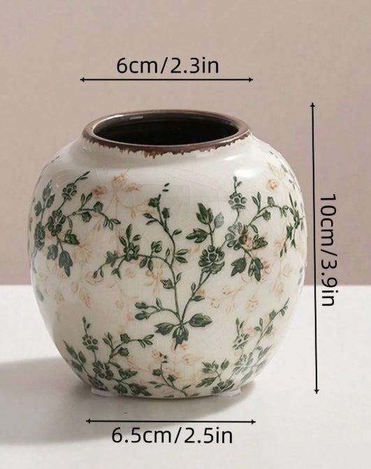 Vintage Floral Vase Pot Set