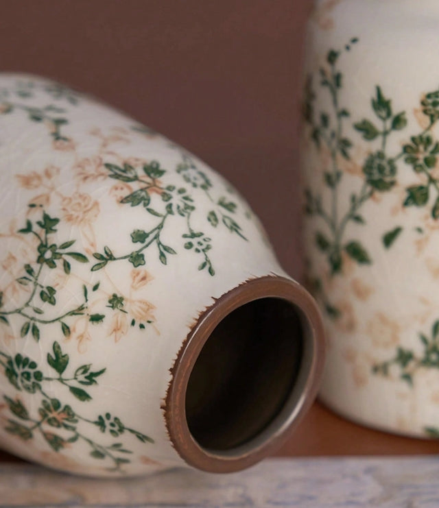 Vintage Floral Vase Pot Set