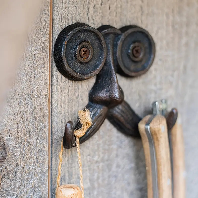 Rustic Cast Iron Mustache Wall Hook – Vintage Farmhouse Decorative Hanger