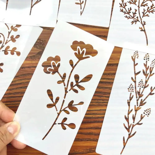 16pc Botanical Wall Stencil Set – Raised Flower Painting Templates for DIY Art, Decor & Crafts | DIY Home - Alligator Rose Co