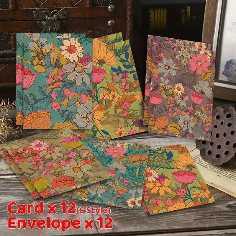 Floral Greeting Card & Envelope Set