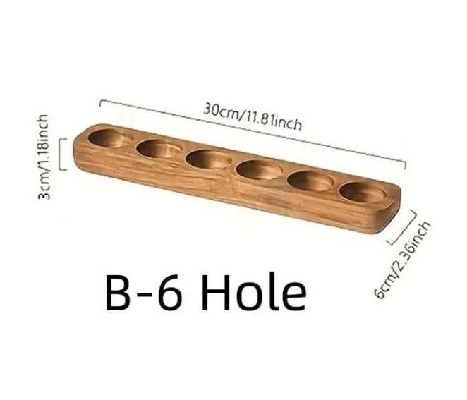 Acacia Wood Egg Tray – 6-Hole Farmhouse Style Egg Holder