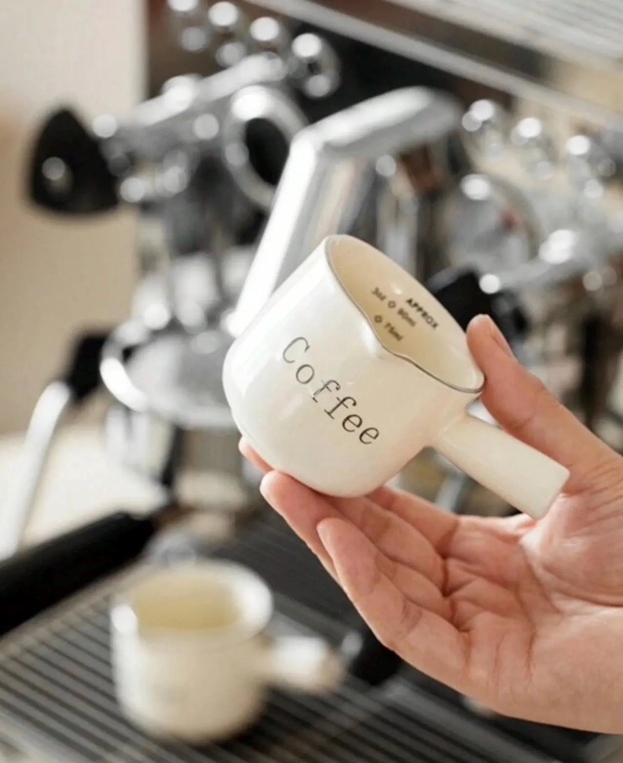 Cream Ceramic Espresso Shot Cup – 3oz Petite Coffee Mug with Handle