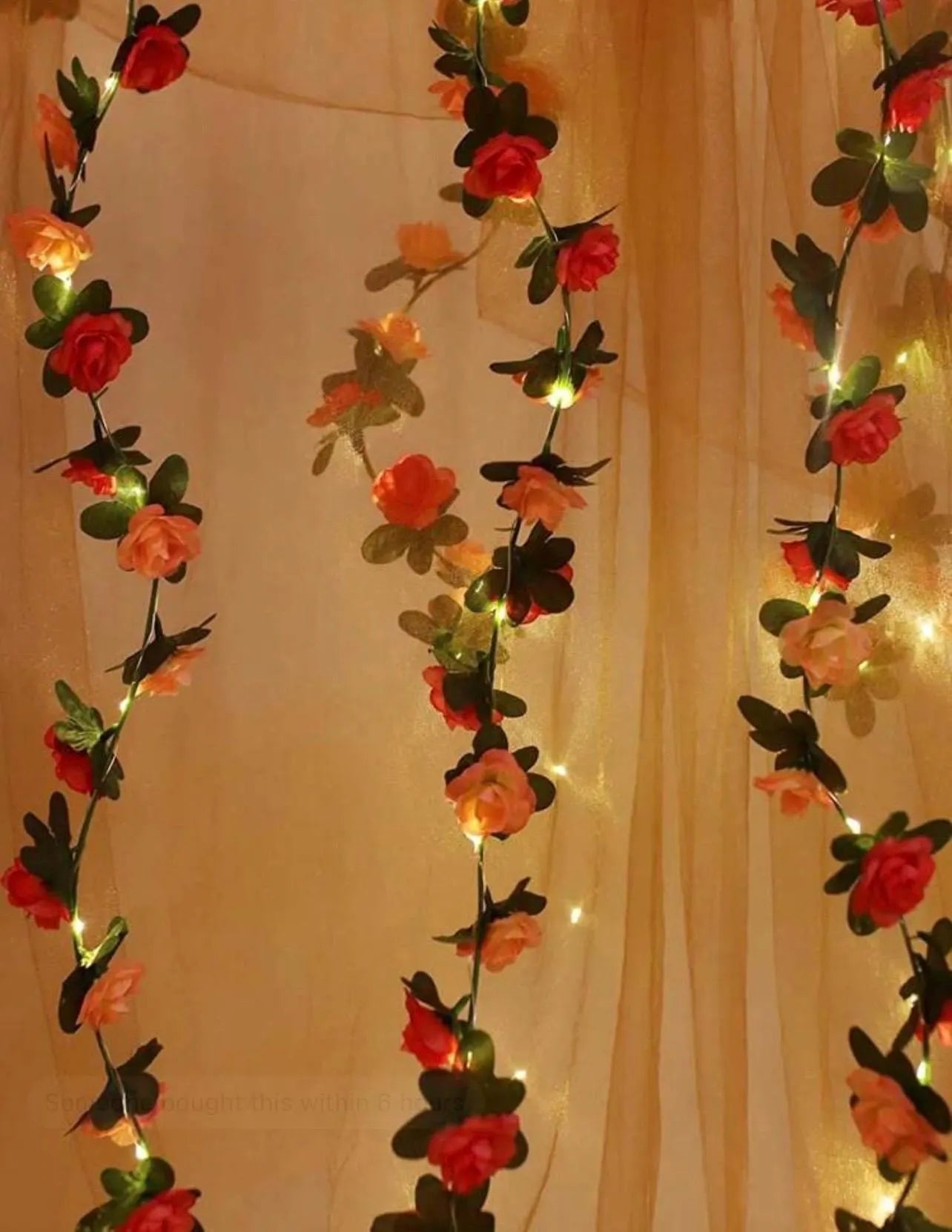 8ft Romantic Rose LED Flower Garland - Alligator Rose Co