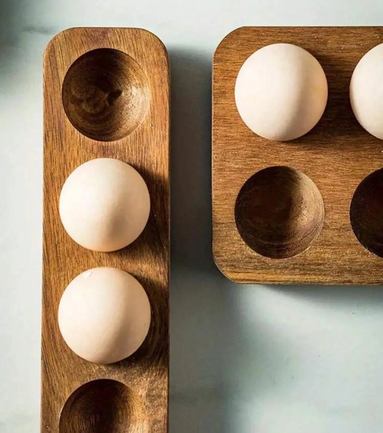 Wood Egg Tray – 6 Egg Acacia Holder - Alligator Rose Co