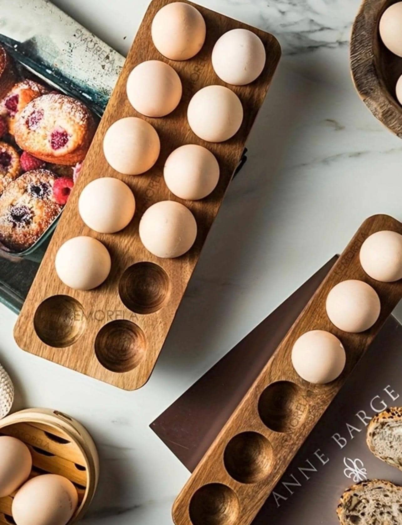 1 Dozen Acacia Wood Egg Tray - Alligator Rose Co