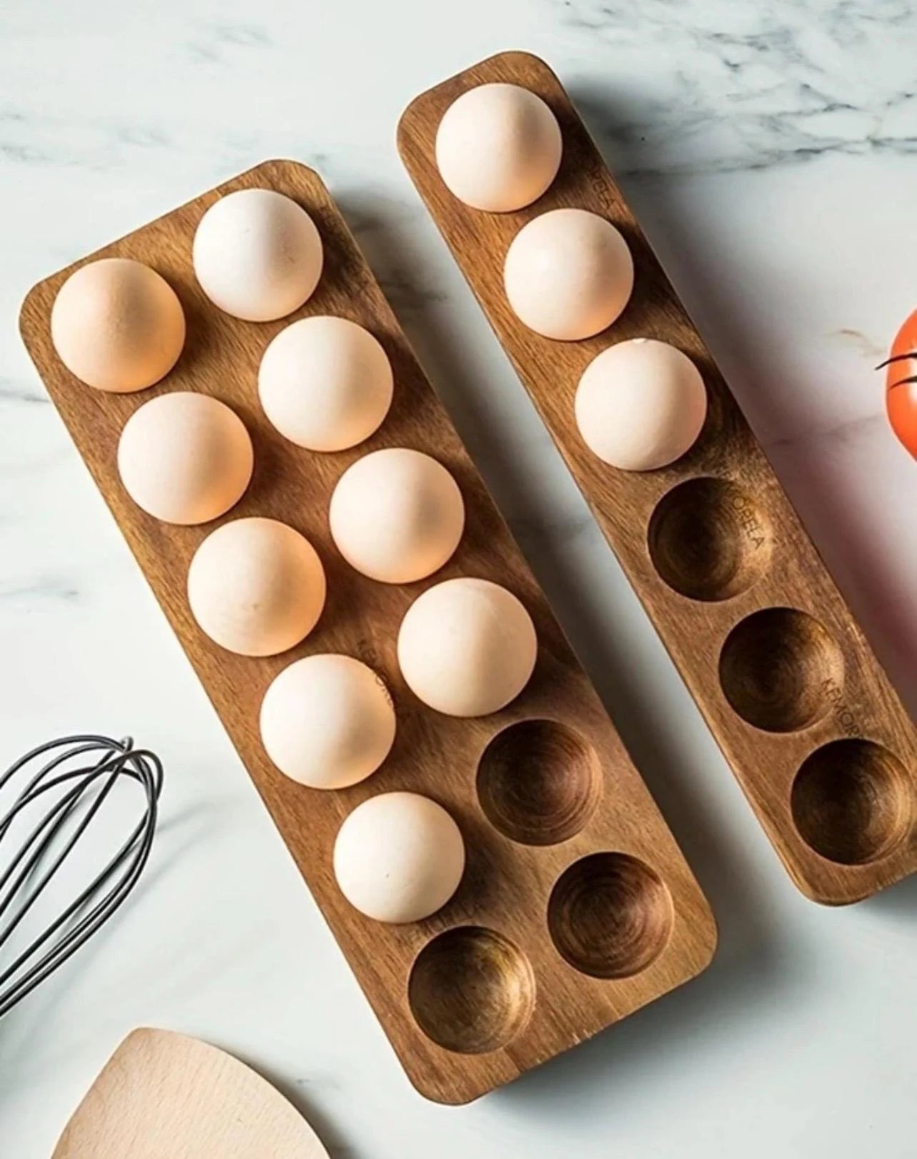 1 Dozen Acacia Wood Egg Tray - Alligator Rose Co