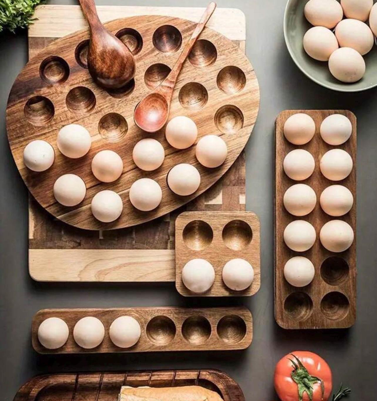 1 Dozen Acacia Wood Egg Tray - Alligator Rose Co
