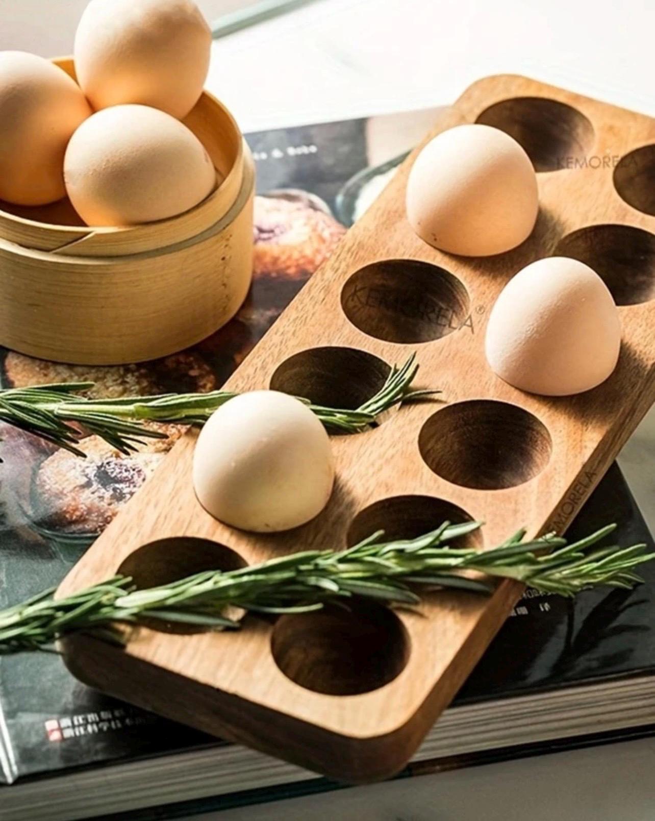 1 Dozen Acacia Wood Egg Tray - Alligator Rose Co