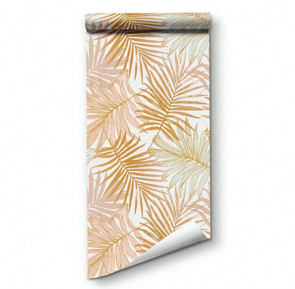 Boho Pink Palm Leaf Wallpaper - Alligator Rose Co