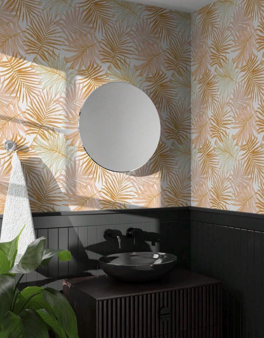 Boho Pink Palm Leaf Wallpaper - Alligator Rose Co