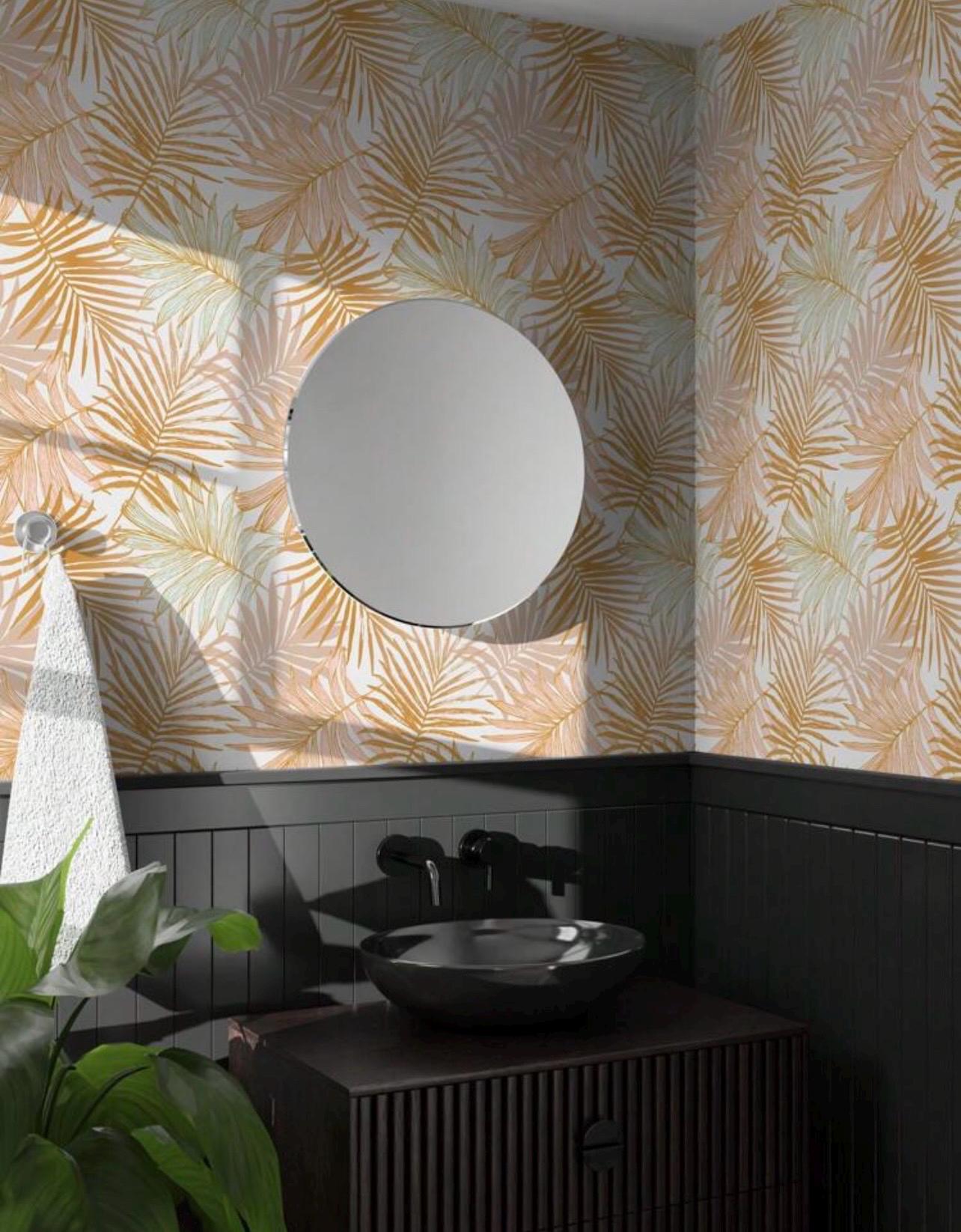 Boho Pink Palm Leaf Wallpaper - Alligator Rose Co