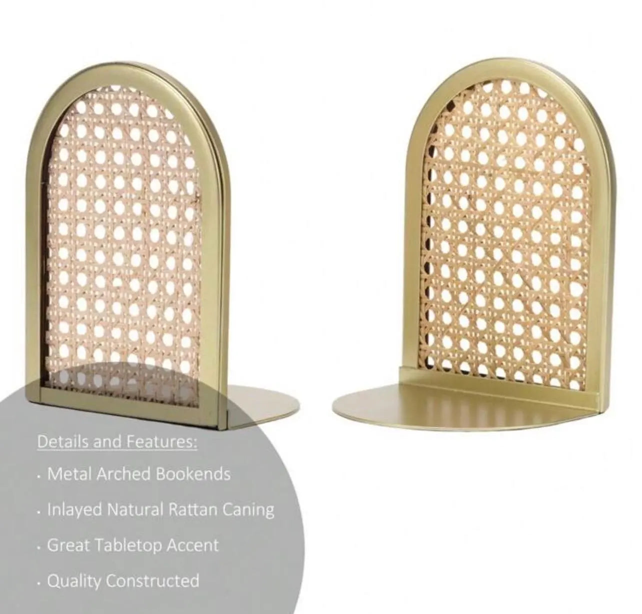 Arched Rattan Bookends - Alligator Rose Co