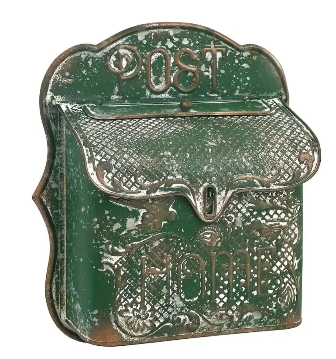 Vintage Inspired Green Metal Mailbox - Alligator Rose Co