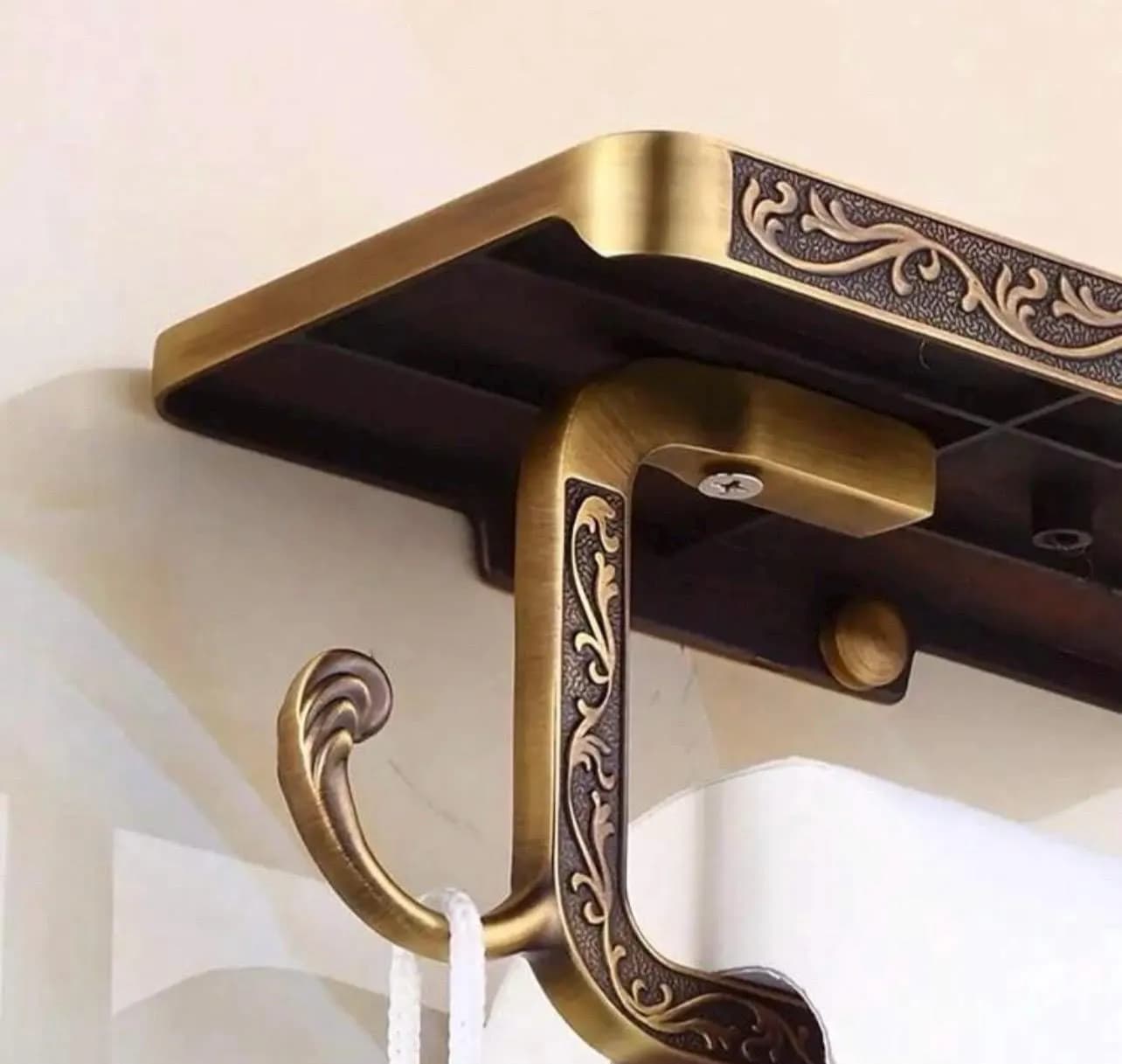 Vintage Style Gold Toilet Paper Holder with Shelf - Alligator Rose Co