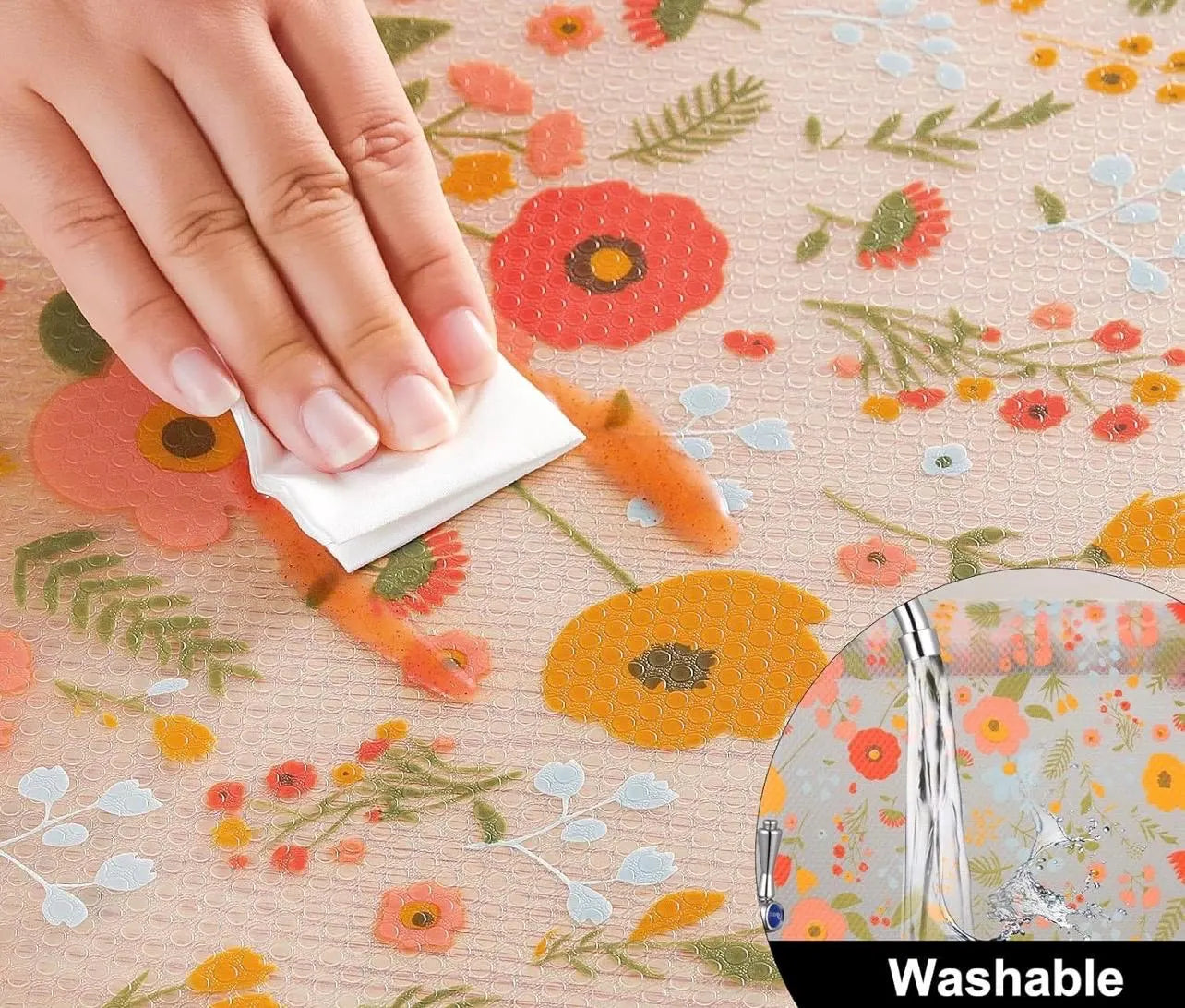 Floral Non-Adhesive Shelf Liner Roll - Alligator Rose Co