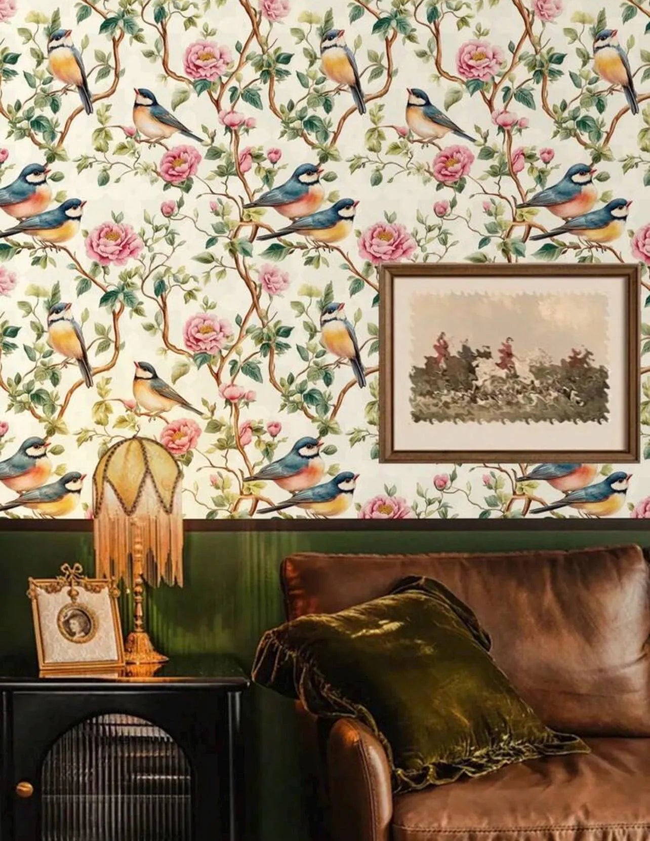Vintage Bird & Floral Wallpaper - Alligator Rose Co