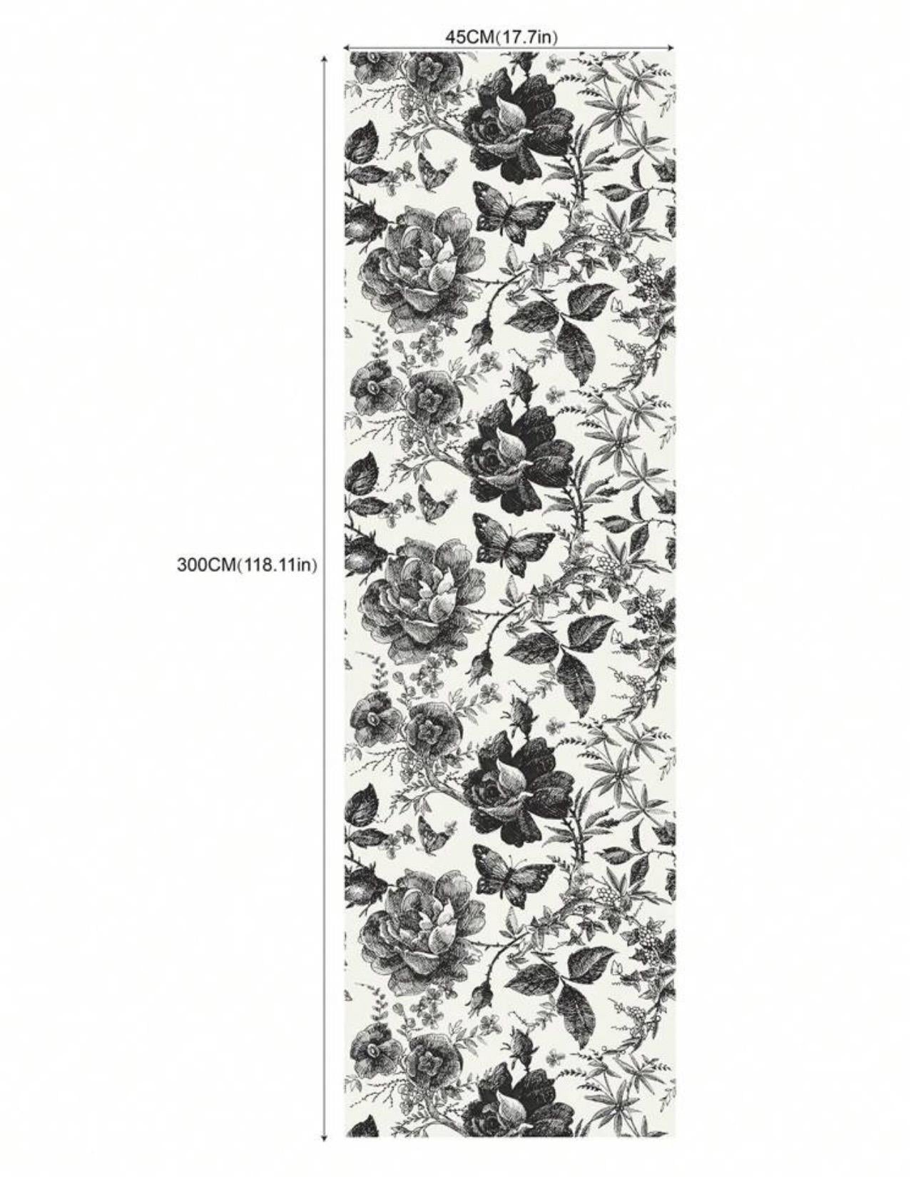 Black Floral Botanical Peel and Stick Wallpaper - Alligator Rose Co