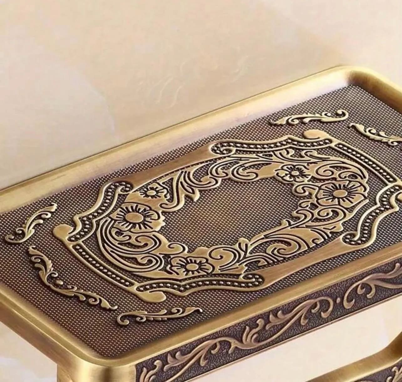Vintage Style Gold Toilet Paper Holder with Shelf - Alligator Rose Co
