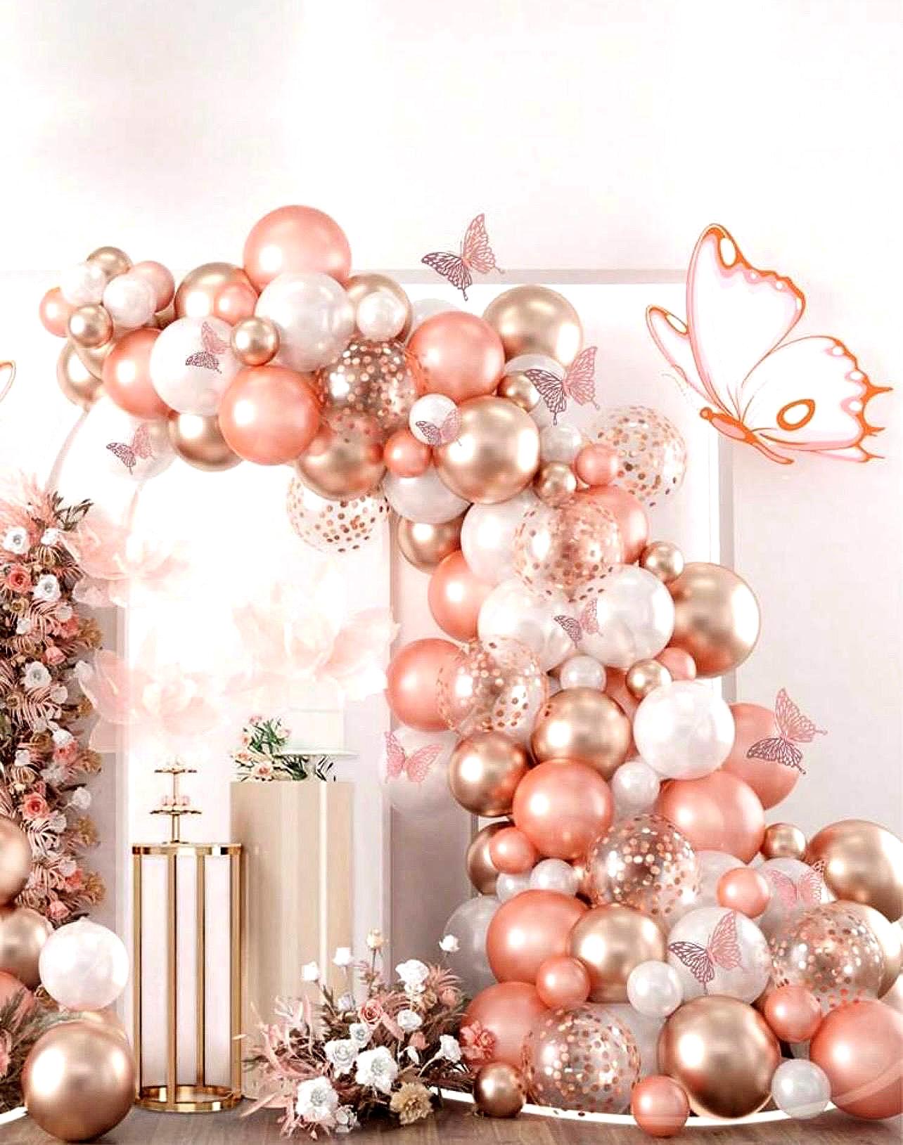 Rose Gold Butterfly Balloon Garland Kit - Alligator Rose Co