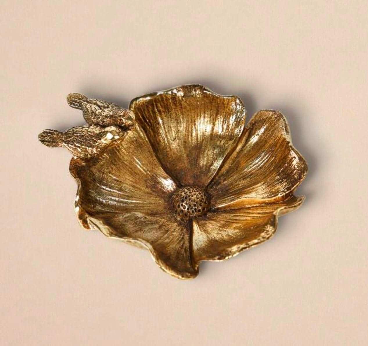Golden Bronze Bird Trinket Dish - Alligator Rose Co