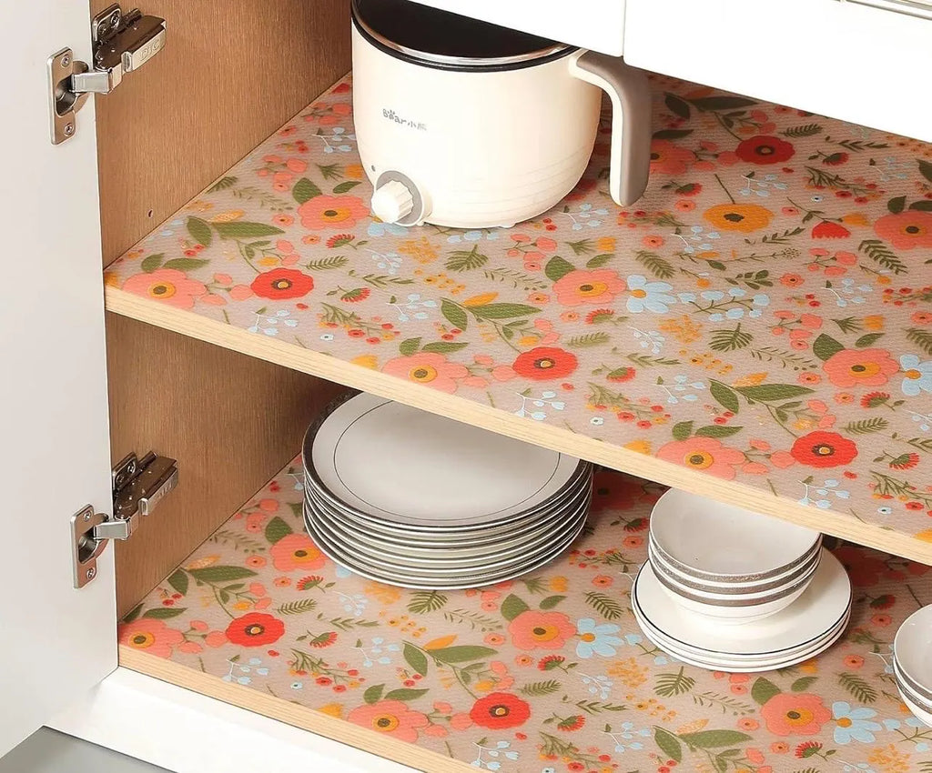 Floral Non-Adhesive Shelf Liner Roll - Alligator Rose Co