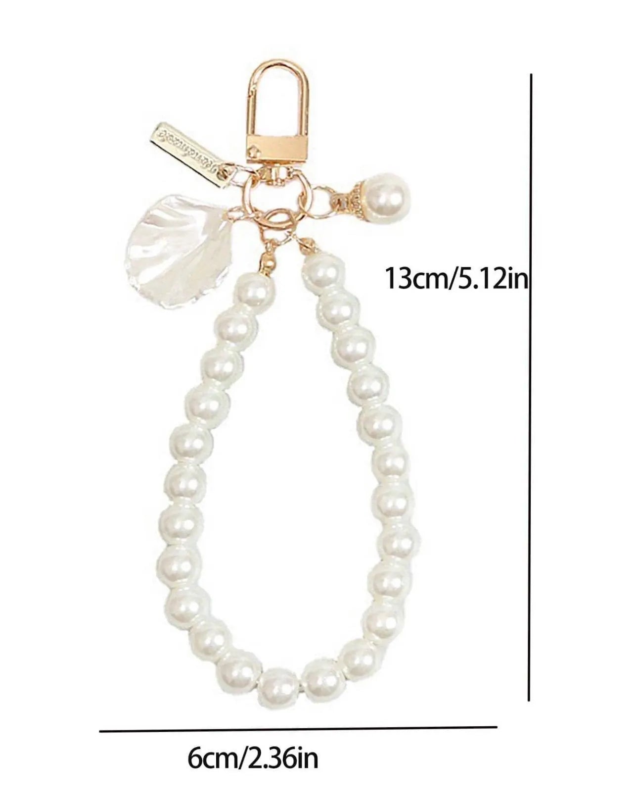 Elegant Pearl Beaded Keychain with Shell Charm - Alligator Rose Co