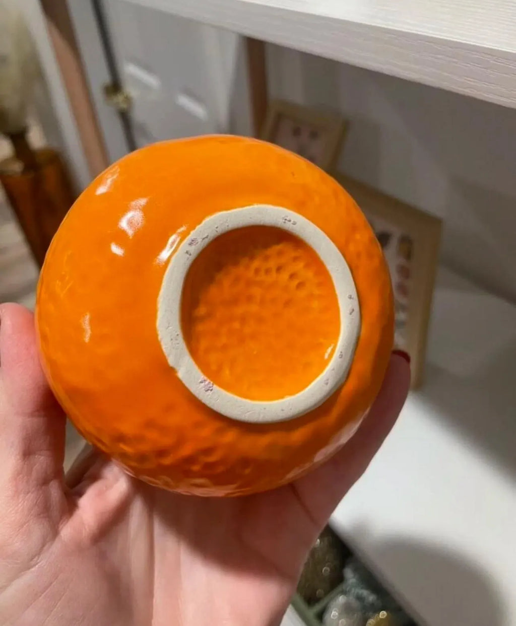 Orange Fruit Vase – Glossy Citrus-Inspired Bud Vase for Small Flowers & Cuttings